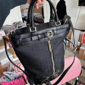 Michael Kors Black Shoulder Bag with Gold Accents